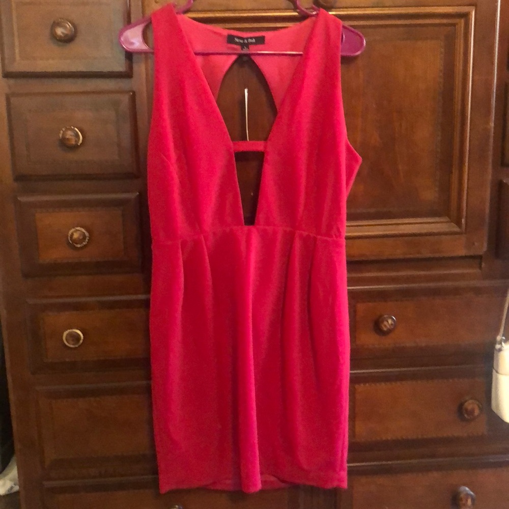 Strut and Bolt pink open back dress